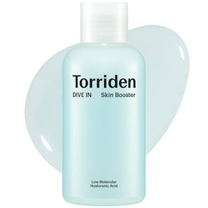 Selenaire Torriden DIVE IN Low Molecular Hyaluronic Acid Skin Booster bottle and dropper for deep hydration and skin nourishment.