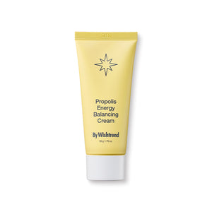Selenaire By Wishtrend Propolis Energy Balancing Cream jar with cream texture and natural ingredients for nourishing skin.