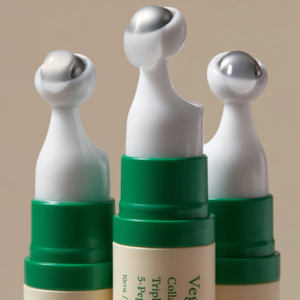 Vegan collagen eye serum in a clear dropper bottle, featuring a sleek label with the AXIS-Y and Selenaire branding.