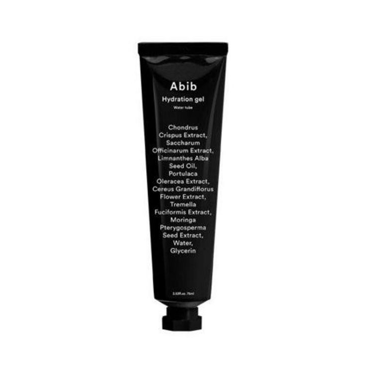 Abib Hydration Gel Water Tube 75ml in olive green tube, moisturizing skincare product by SELENAIRE.