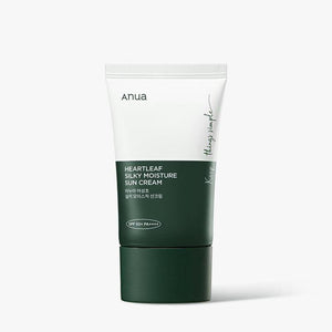 Selenaire Anua Heartleaf Silky Moisture Sunscreen applied on skin with a smooth, lightweight texture and natural glow.
