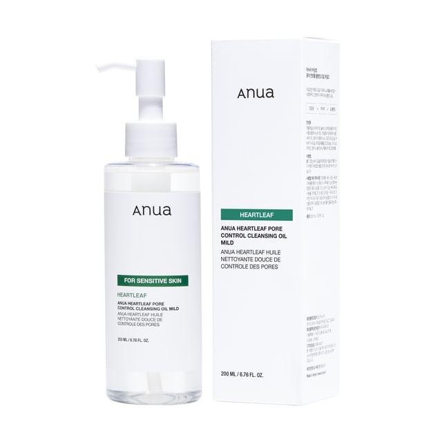 Selenaire Anua Heartleaf Pore Control Cleansing Oil bottle, mild facial cleansing oil with heartleaf extract for oily skin.