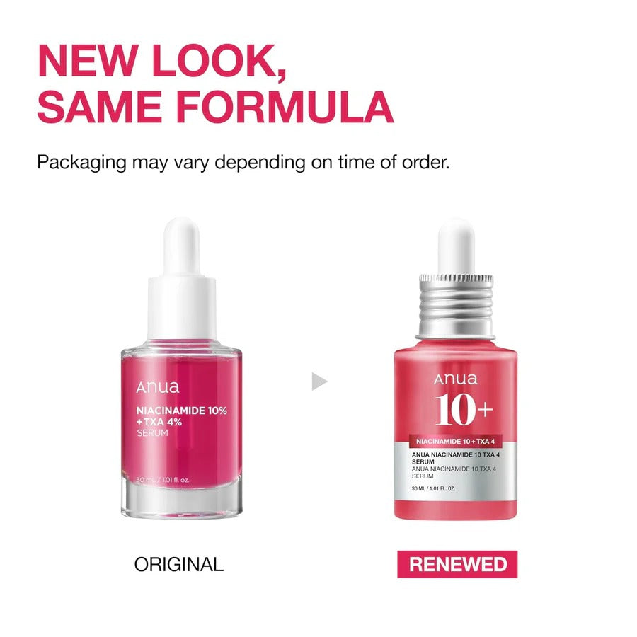 Anua TXA 4 percent dark spot serum packaging Korean skincare Canada