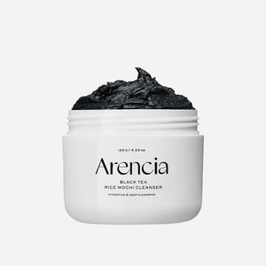 SELENAIRE Arencia Black Tea Rice Mochi Cleanser in a white tube with black and green packaging, suitable for gentle facial cleansing.