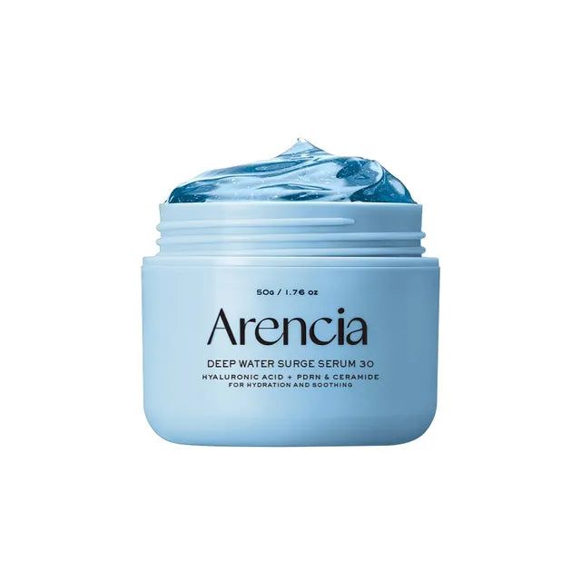 SELENAIRE Arencia Deep Water Surge Serum 30ml in a lightweight, hydrating serum bottle with a sleek design.