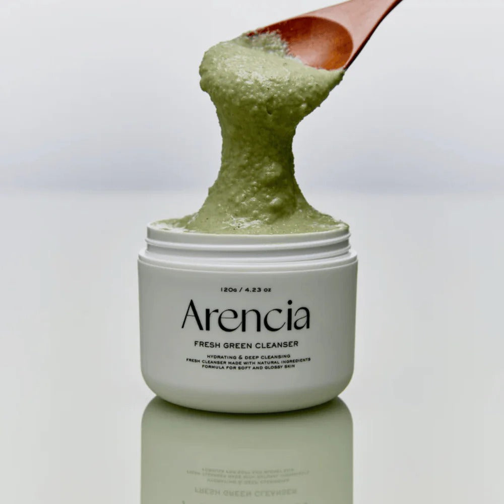 SELENAIRE Arencia Green Rice Mochi Cleanser in a white tube with green accents, featuring a clean, fresh skincare product design.