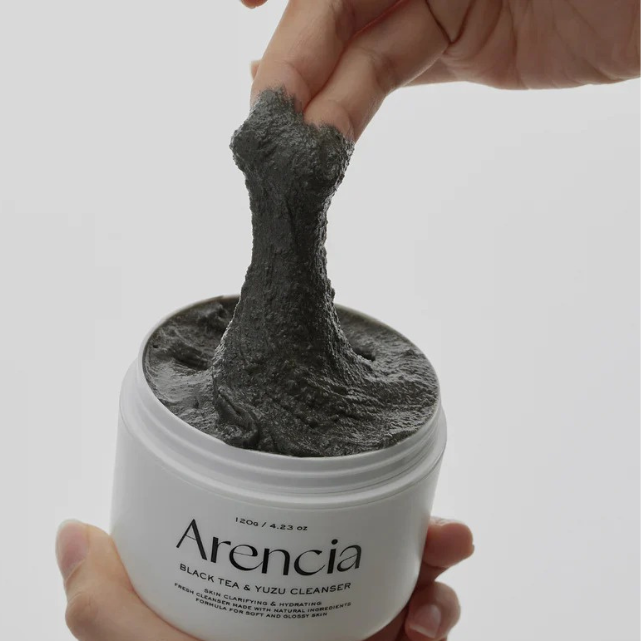 SELENAIRE Arencia Black Tea Rice Mochi Cleanser in a sleek tube with black and white packaging, emphasizing its nourishing skincare ingredients.