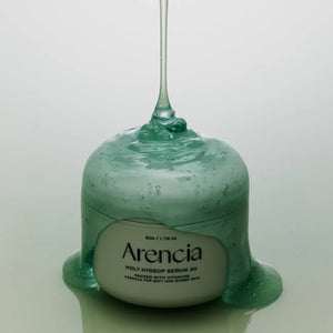 Selenaire Arencia Holy Hyssop Serum 30ml bottle with dropper, showcasing clear glass packaging and white label.