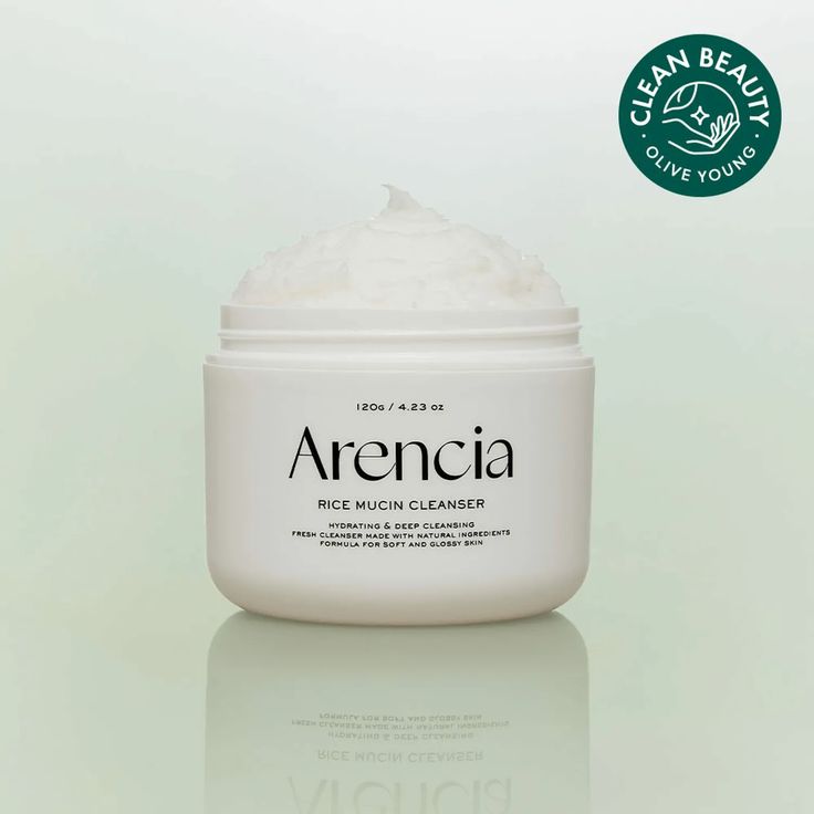 SELENAIRE Arencia Rice Mucin Cleanser in a pump bottle, showing the gentle skincare product for facial cleansing.