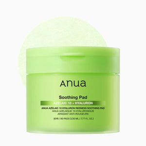 Selenaire Anua Azelaic 10 Hyaluron Redness Soothing Pad with gentle, hydrating formula for calming skin redness and irritation.