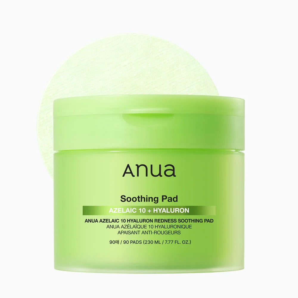 Selenaire Anua Azelaic 10 Hyaluron Redness Soothing Pad with gentle, hydrating formula for calming skin redness and irritation.