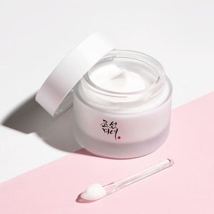 Jar of Beauty of Joseon Dynasty Cream by SELENAIRE, showing the elegant packaging and product details in a close-up shot.