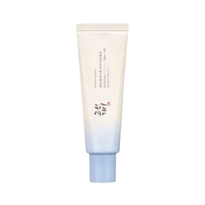 Beauty of Joseon Relief Sun Aqua-fresh sunscreen in a tube, featuring a lightweight, hydrating formula and SPF protection.