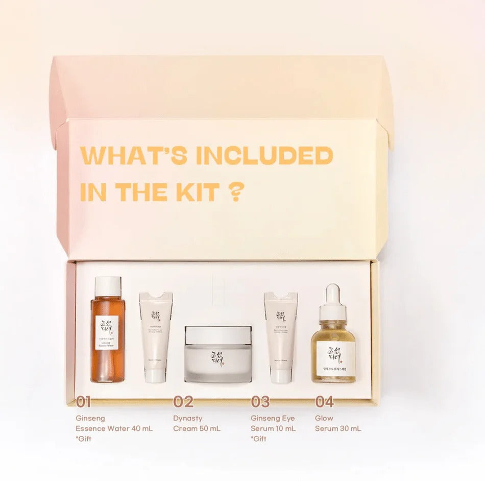 Beauty of Joseon skincare essential kit featuring various skincare products in sleek packaging, ideal for daily skincare routine.