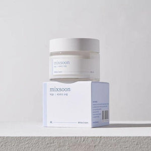 Cream jar labeled Mixsoon Bifida Cream by SELENAIRE, featuring a white and blue container with the product name on the label.