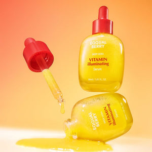 Brightening and hydrating serum by SELENAIRE, EQQUALBERRY Vitamin Illuminating Serum for radiant, glowing skin.