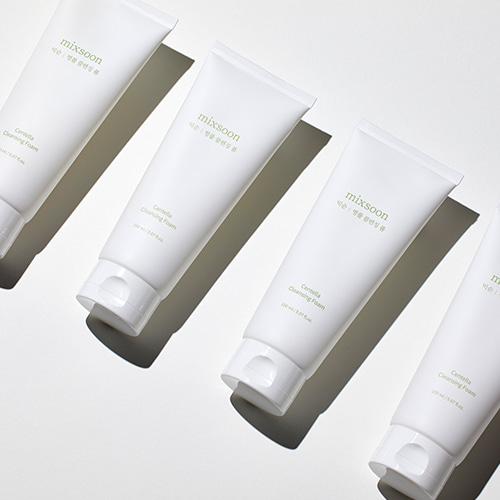 Gentle Centella Cleansing Foam by Selenaire, showing the foaming cleanser with its packaging and a soft, clean background.