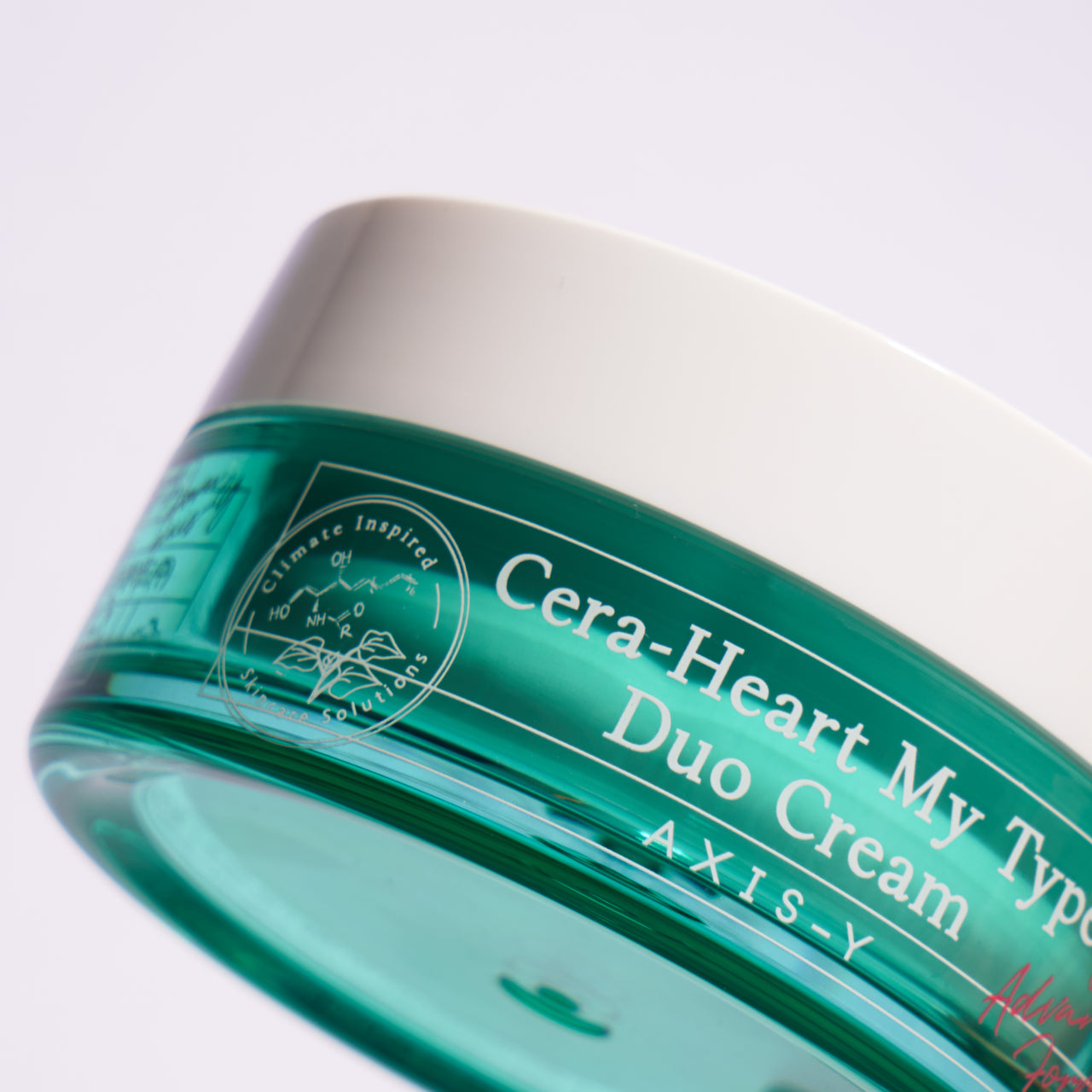 AXIS-Y Cera-Heart My Type Duo Cream jar with white lid and pink label, featuring the product name and brand on the packaging