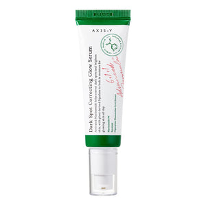 Selenaire AXIS-Y Dark Spot Correcting Glow Serum in a dropper bottle, showcasing its sleek packaging and serum texture.