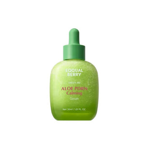 Green aloe vera serum bottle with dropper on a white background