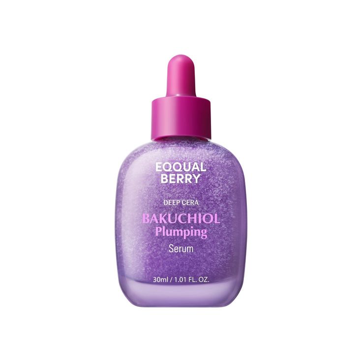 Sensitive skin with searching for retinol solution, featuring EQQUALBERRY Bakuchiol Plumping Serum by SELENAIRE in a glass bottle.