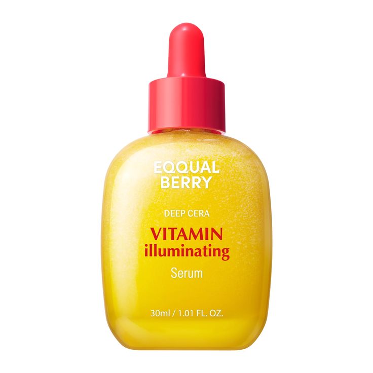 SELENAIRE EQQUALBERRY Vitamin Illuminating Serum bottle with dropper, showcasing brightening skincare for radiant skin.