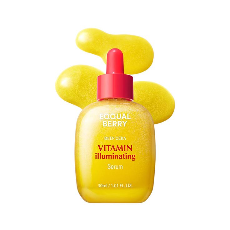 SELENAIRE EQQUALBERRY Vitamin Illuminating Serum bottle with dropper, highlighting brightening skincare benefits.