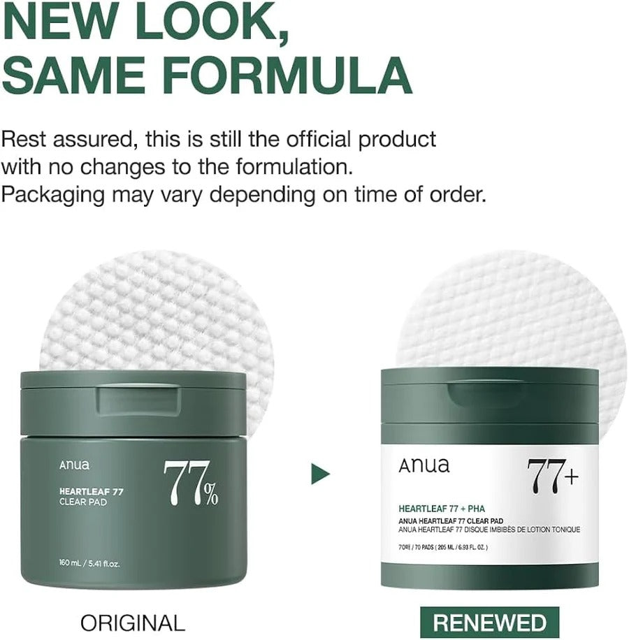 Selenaire Anua Heartleaf 77% Clear Pad with textured surface for gentle exfoliation and soothing skin care.