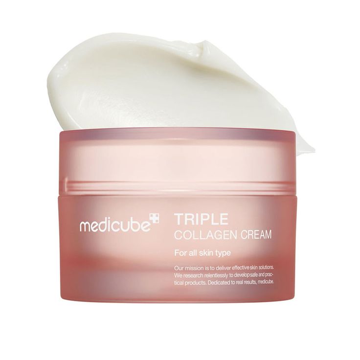 SELENAIRE Medicube Triple Collagen Cream 4.0 jar showcasing smooth, hydrating skincare cream for youthful skin.