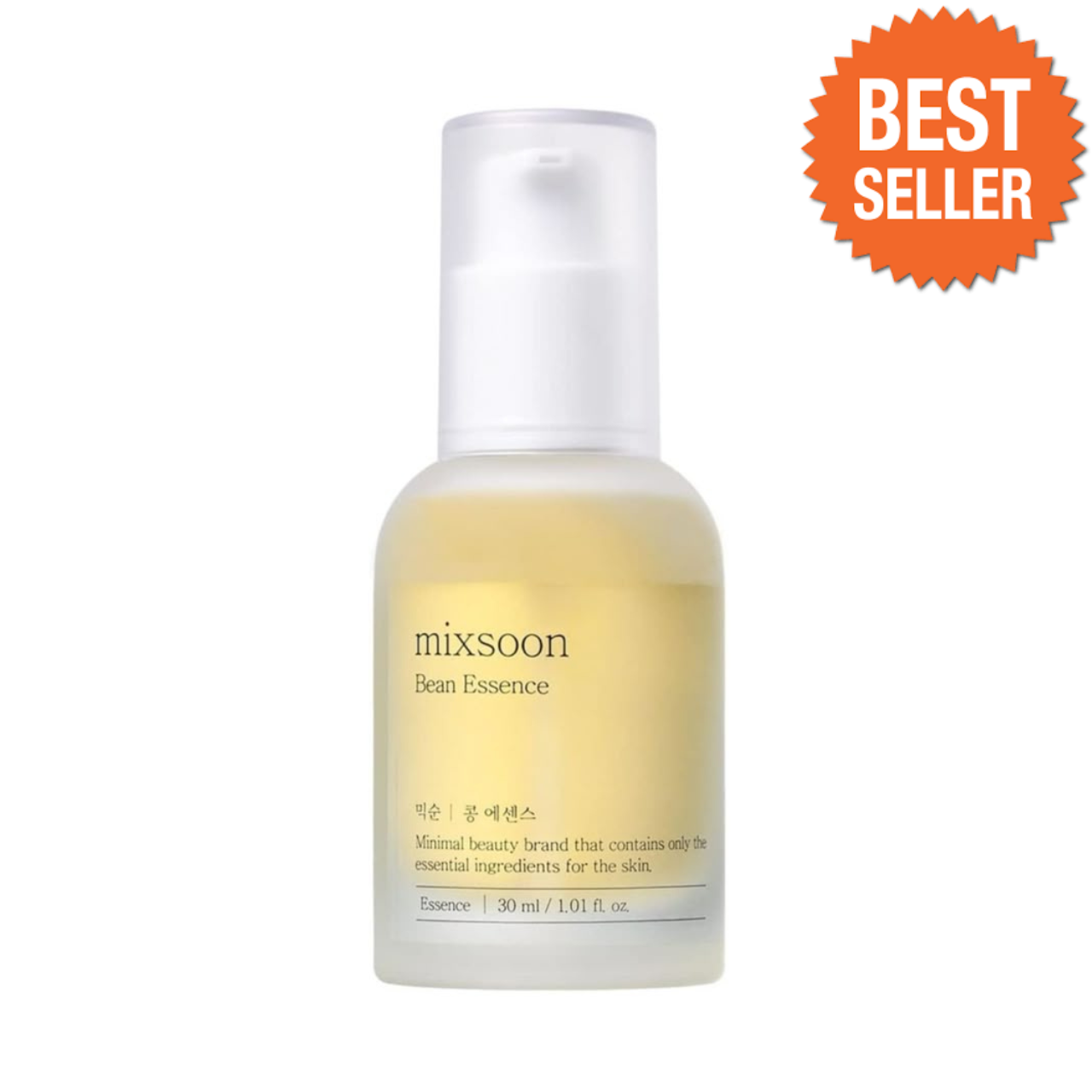 Mini bottle of Selenaire MIXSOON Bean Essence in clear packaging with a minimalist label, showcasing the skincare product.