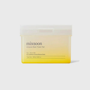 Mixsoon Bean Toner Pad by SELENAIRE, showing a close-up of the toner pad with textured surface and packaging details.