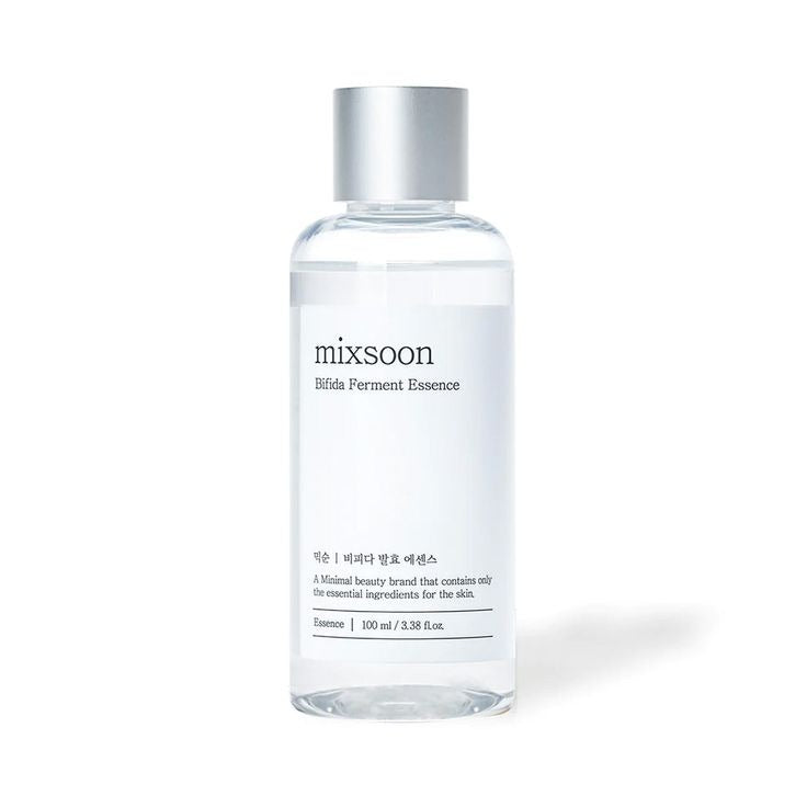 Dropper bottle of Mixsoon Bifida Ferment Essence by Selenaire, featuring clear liquid and white label with product details.