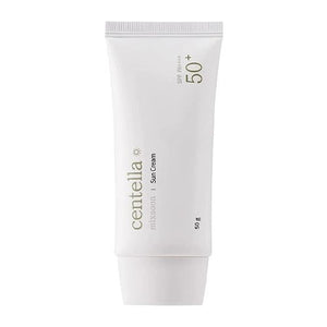 Centella Sun Cream by SELENAIRE in a tube, with the product label visible, designed for skincare and sun protection.