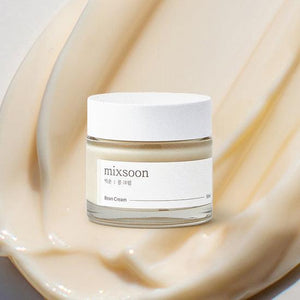 Creamy bean mixture from Mixsoon by Selenaire in a jar, showcasing smooth, beige bean cream with a textured surface.