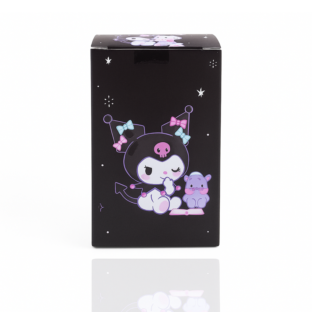 Two Sanrio Kuromi collectible surprise blind box figures by SELENAIRE shown in the image.