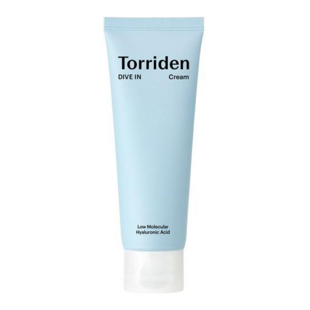 Torriden DIVE IN Hyaluronic Acid Cream by Selenaire, shown in a sleek jar with the product label visible.