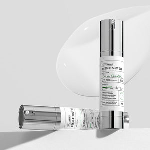 VT Cosmetics Reedle Shot 300 Essence in a 50ml bottle, featuring a sleek design with green accents and the Selenaire brand logo.