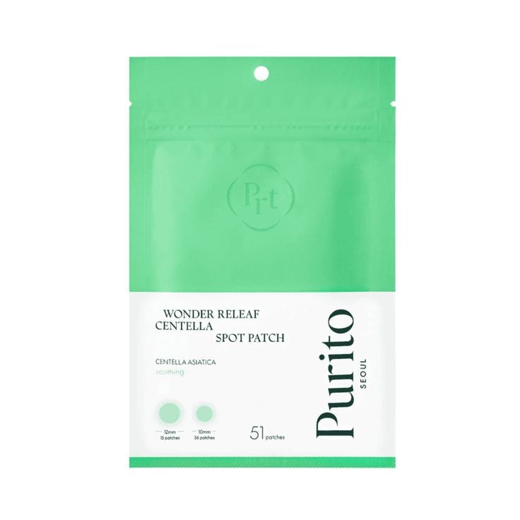Selenaire Purito Wonder Releaf Centella Spot Patch pack with 51 patches for blemish treatment on clear skin
