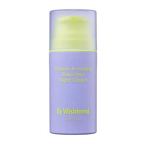 Selenaire Vitamin A-mazing Bakuchiol Night Cream jar with white lid and label, showcasing the skincare product.