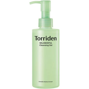 Selenaire Torriden Balanceful Cica Cleansing Gel in a clear tube, showing the gentle, soothing formula for sensitive skin.