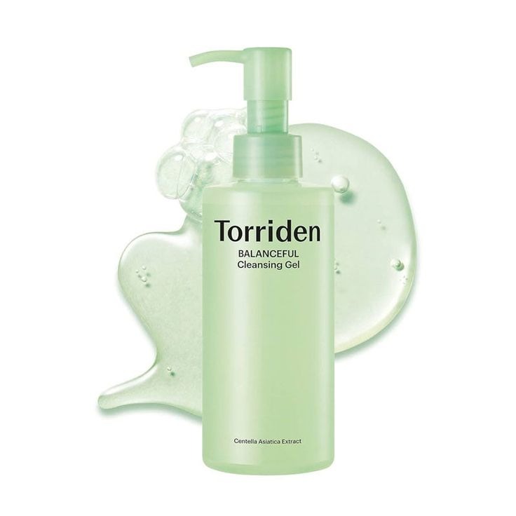 Torriden Balanceful Cica Cleansing Gel by Selenaire, showing a clear gel in a white tube with blue accents.