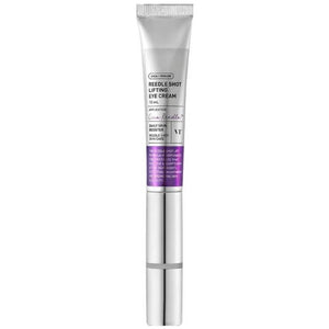 VT Cosmetics Reedle Shot Lifting Eye Cream jar with white and pink packaging, displayed on a neutral background.
