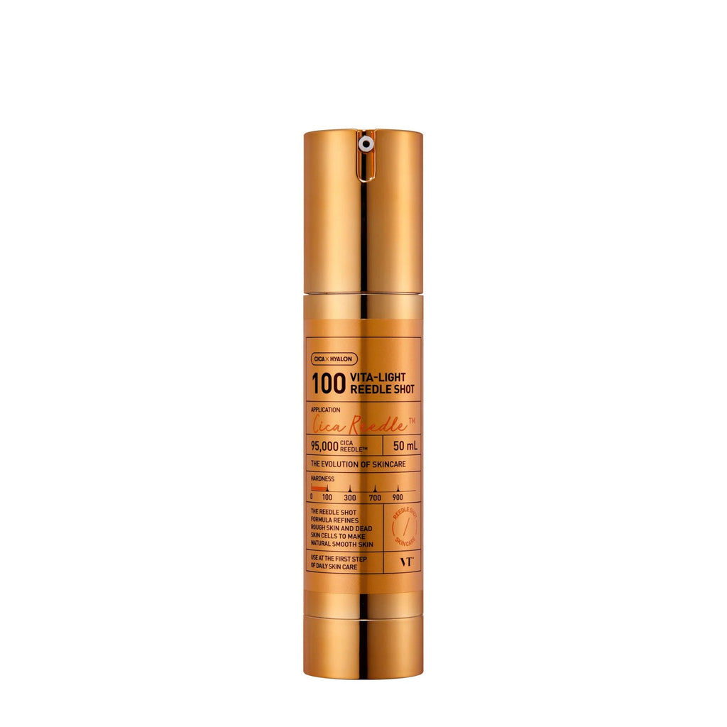 SELEAIRE VT Cosmetics Vita-Light Reedle Shot 100 in sleek bottle, showcasing vibrant packaging for brightening skincare.
