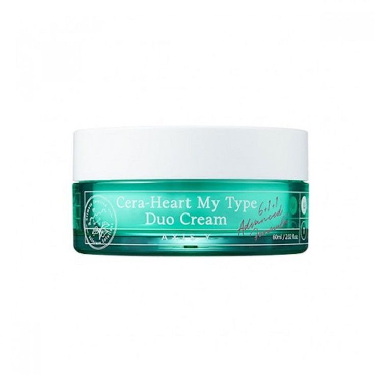 AXIS-Y Cera-Heart My Type Duo Cream in a jar, featuring creamy texture and packaging, designed for skincare and hydration.