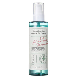 Selenaire AXIS-Y Quinoa One Step Balanced Gel Cleanser tube with label and cap, showing the product's packaging and branding.